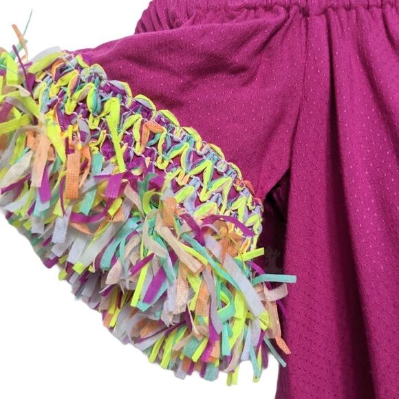 BUCKLEY Tala Off Shoulder Confetti Fringe Dress XS - Picture 3 of 7